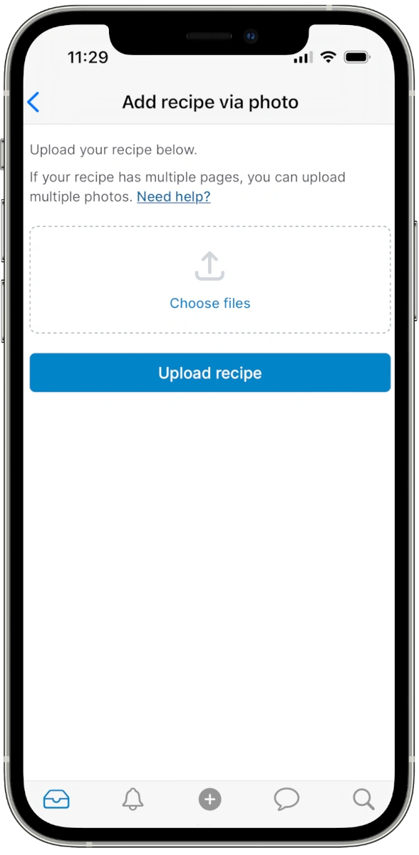 Screenshot of the Saverd Add Recipe via Photo screen